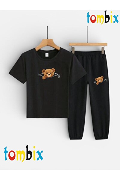 tombix SET TRICOU CU IMPRIMEU URSUL CU FERMOAR ȘI PANTALONI DE TRENING (CU BO...