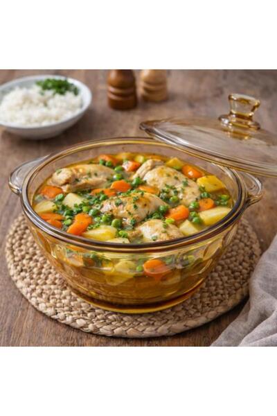 Generic High Quality Glass Pot with Lid 19 cm