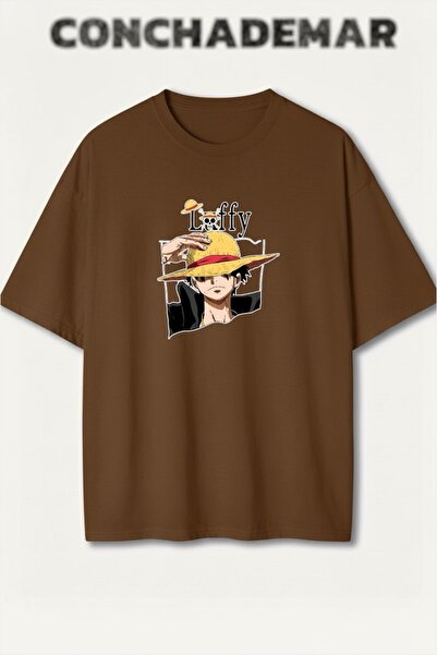 Vordevia Μπλουζάκι One Piece Luffy με στάμπα, Premium Oversize από βαμβάκι