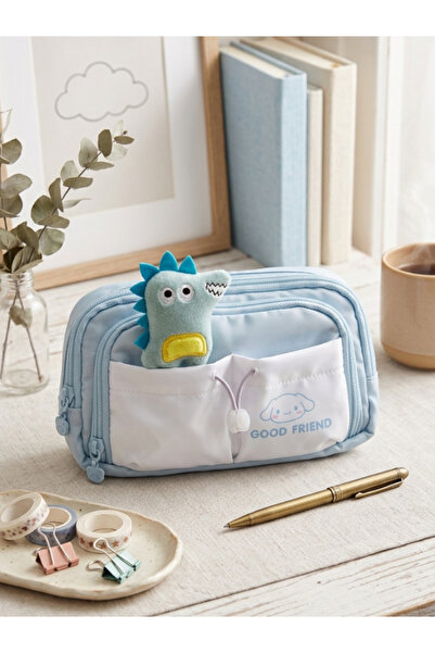 Dörtel Tedarik Τσάντα μακιγιάζ με 3 διαμερίσματα και διχτυωτή θήκη για στυλό