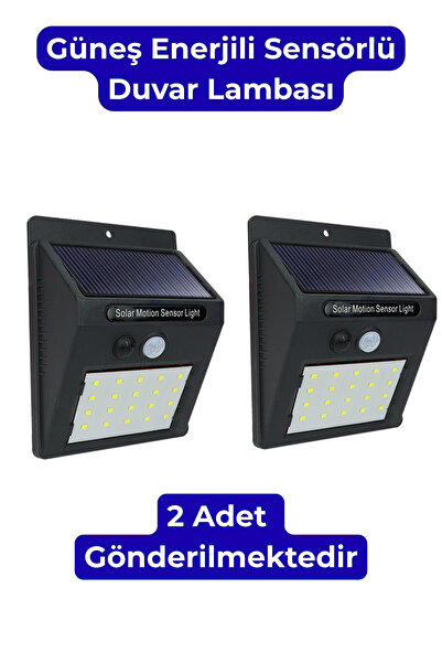 ALFAGİFT 2 Adet Bahçe Aydınlatma Solar LED Işık Sensörlü Duvar Lambası Su Geç...