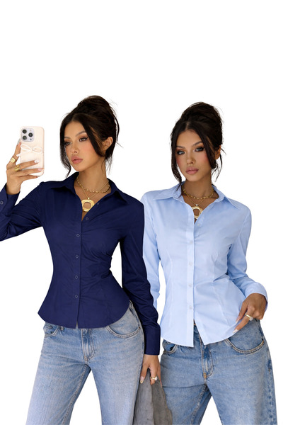 Tarz Cool Γυναικείο πουκάμισο Premium Slim Fit με μακριά μανίκια, κομψό, καθη...