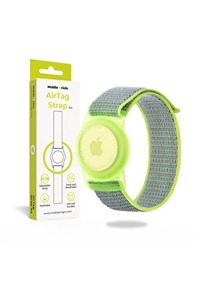 Mobile Origin Husa si curea Strap compatibila cu Apple AirTag Green