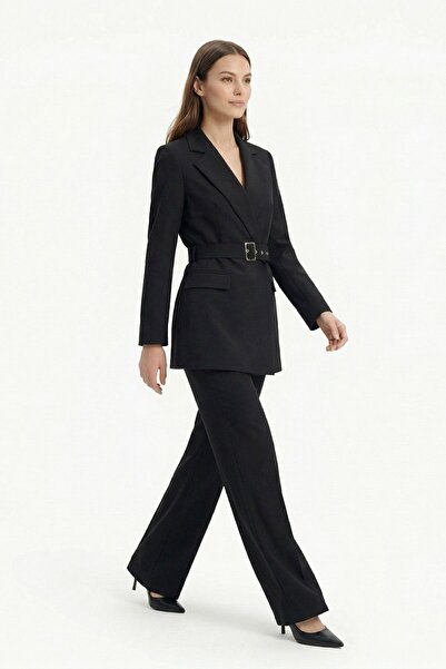 Rays Μαύρο Σετ Σακάκι με Ζώνη 4628