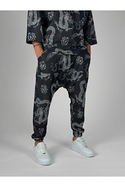 COCOPELLI Dragon Patterned Men's Harem Pants Coc3058
