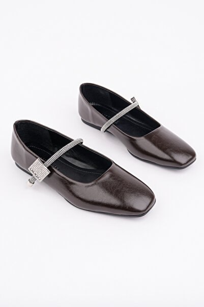 Madam Tarz İNT-501 Μπαλαρίνες με επίπεδη σόλα και πέτρινη ζώνη