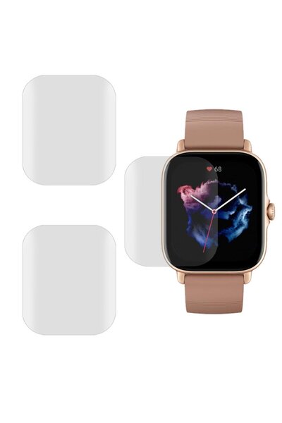 SILKASE Σετ 3 Φιλμ Σιλικόνης Amazfit GTS 3 (42x36mm - 1.75 ίντσες), Ματ