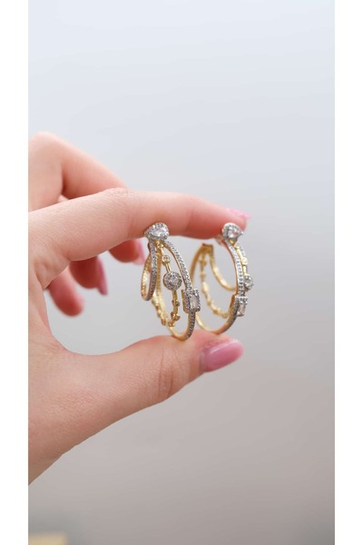 Jerie Baget Geo Triple View Design Earrings