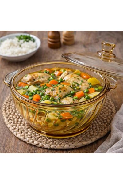 Generic High Quality Glass Pot with Lid 19 cm