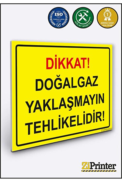 ZiPrinter انتبه! الغاز الطبيعي: لا تقترب منه، إنه خطير! لافتة تحذير isg ديكوت...
