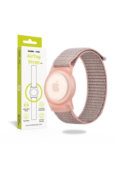 Mobile Origin Husa si curea Strap compatibila cu Apple AirTag Pink