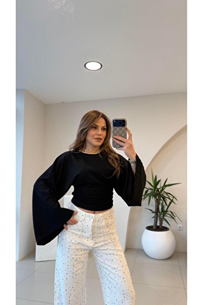 Şulenin Butiği ΜΑΥΡΗ ΜΟΝΤΑΛ ΜΠΛΟΥΖΑ ΜΕ ΖΩΝΗ ΣΤΗΝ ΜΕΣΗ