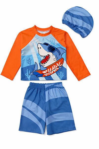 Beniizle Μακρυμάνικο μαγιό για αγόρια με στάμπα Hawaiian Paradise