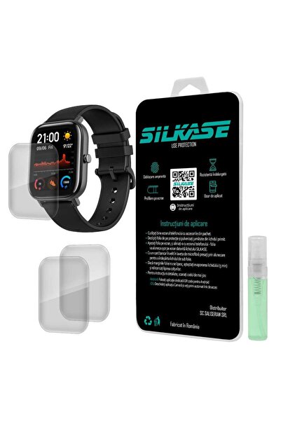 SILKASE Σετ 3 Φιλμ Σιλικόνης Πλήρους Κάλυψης Οθόνης Xiaomi Amazfit GTS (43x36...