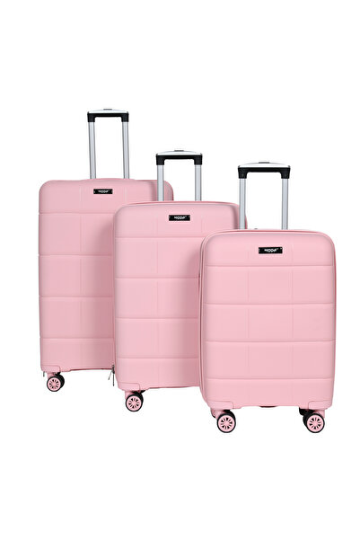 Moda Çanta MODA PP 3'LÜ SİLİKON VALİZ SETİ MV-22 PEMBE