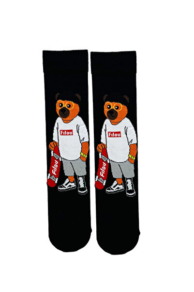 CARNAVAL SOCKS Μαύρες κάλτσες με σχέδιο αρκουδάκι και έλεφαντα