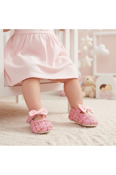 OEM Παπουτσάκια πρώτων βημάτων με φιόγκο, εύκαμπτη σόλα, αντιολισθητικά, 4306...