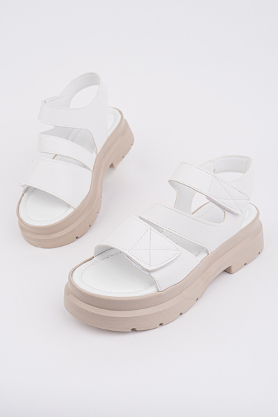 Madam Tarz Σανδάλια με χοντρή σόλα και ταινία Velcro, μοντέλο İKR-720