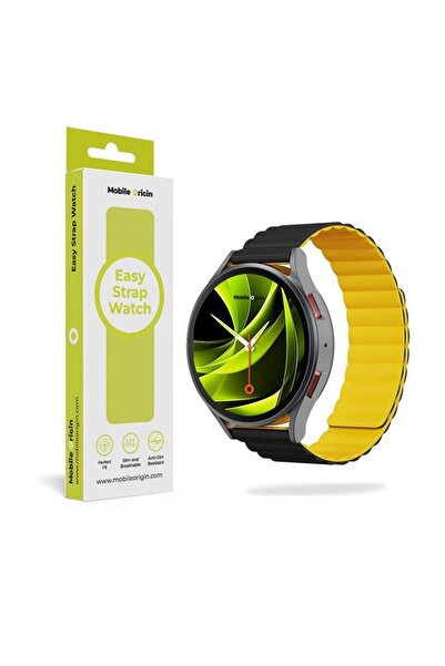 Mobile Origin Easy Strap Μαγνητικό Λουράκι Ρολογιού, 22mm, Μαύρο/Κίτρινο