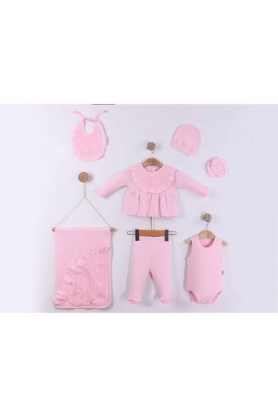 Rise Raba Ruffle Detailed 7-Piece Girls' Hospital Discharge Bodysuit Set