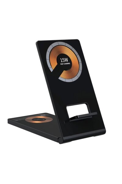 SILKASE Incarcator SILKASE, magnetic wireless 4 in 1, Dual 15 W, negru