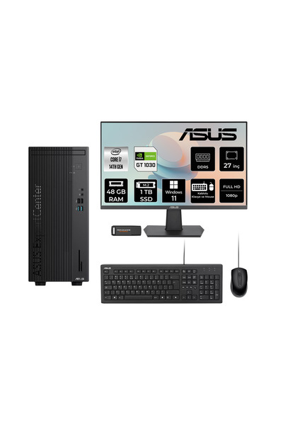 ASUS Expertcenter D501MER i7 14700 48GB 1TB SSD GT1030/4GB W11P Masaüstü Bilg...