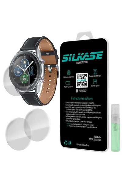 SILKASE Σετ 3 Φιλμ Σιλικόνης Πλήρους Κάλυψης για Samsung Watch 3 (45mm), Lucios