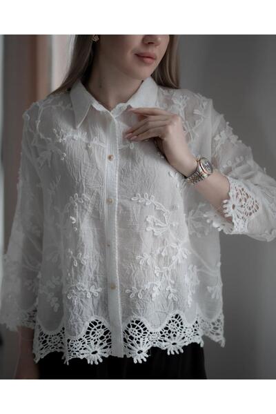 Lavanta Tekstil Πουκάμισο με κορδόνια