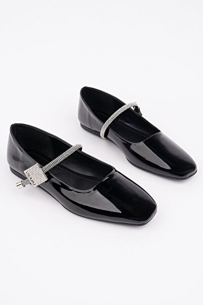 Madam Tarz İNT-501 Μπαλαρίνες με επίπεδη σόλα και πέτρινη ζώνη