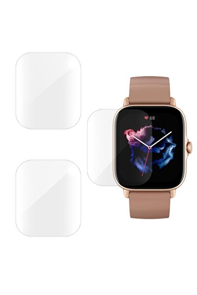 SILKASE Σετ 3 Φιλμ Σιλικόνης Amazfit GTS 3 (42x36mm - 1.75 ίντσες), Lucios