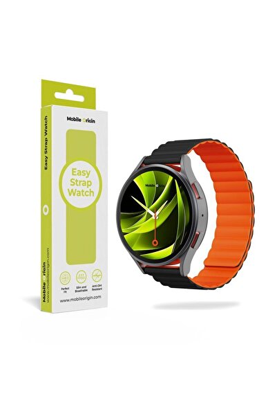Mobile Origin Easy Strap Μαγνητικό Λουράκι 22mm, Μαύρο/Πορτοκαλί