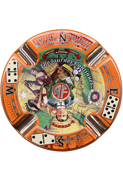 Arturo Fuente Cigar Ashtray 4 Cigar Holder Special Edition Large Cuba Ceramic – Orange