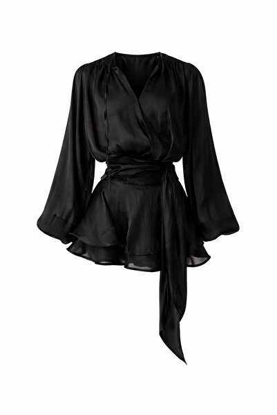 Butik İDL Fashion muse Şifon Elbise - Siyah