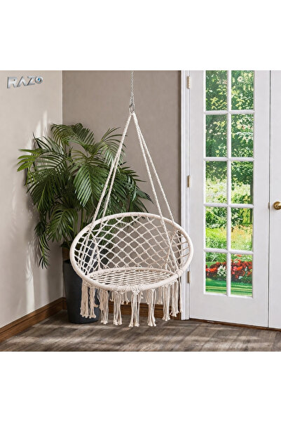 Razo Κρεμαστή κούνια μακραμέ, εσωτερικού/εξωτερικού χώρου, καρέκλα χαλάρωσης,...