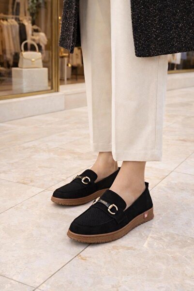 MODAONN Γυναικείο Loafer με αγκράφα από σουέντ