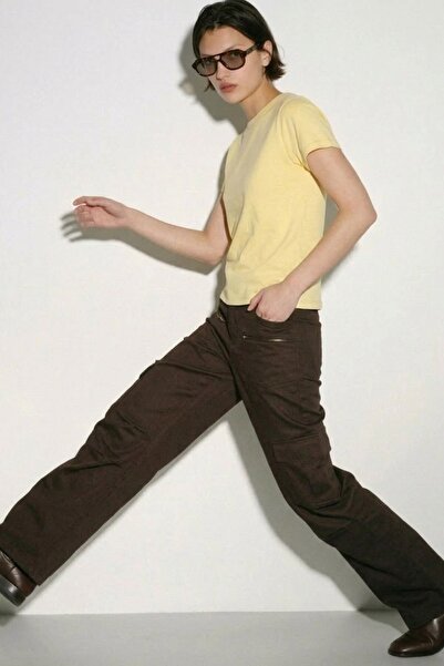 GIA - ART Γυναικείο μπλουζάκι Basic oversized Κίτρινο – Λαιμόκοψη ποδηλάτου, ...