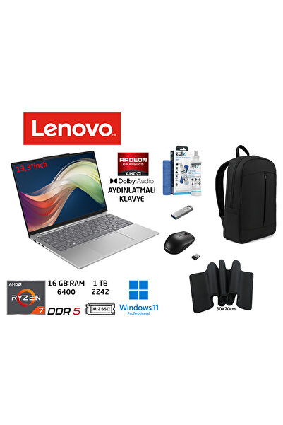 LENOVO Ideapad Slim 5 Amd Ryzen 7 7735HS 16GB RAM 1TB SSD W11PRO 13.3 Inç 83J...