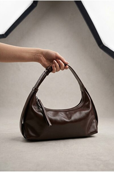 Baguar Women's Brown Patent Leather Hand and Shoulder Bag Shiny Stylish for D...