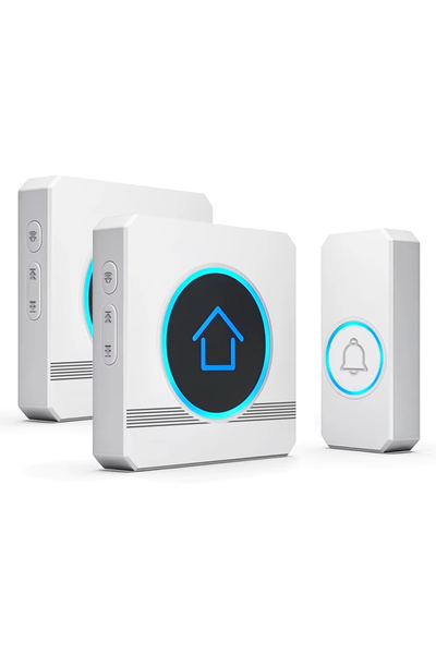 StartONTeam Ασύρματο κουδούνι πόρτας για εξωτερική χρήση με 2 δέκτες, 5 επίπε...