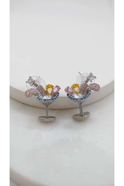 Jerie Colorful Zircon Stone Cocktail Design Earrings