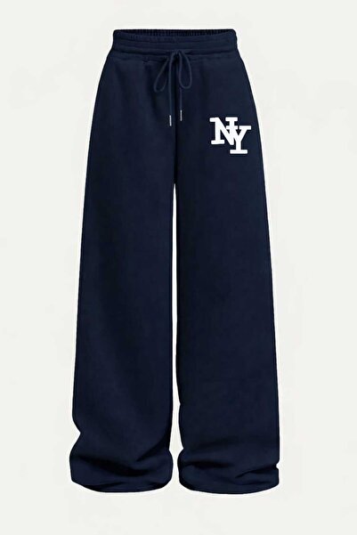 Le Vion Γυναικείο φαρδύ παντελόνι φόρμας με λεπτομέρεια εκτύπωσης, φαρδύ, υπε...