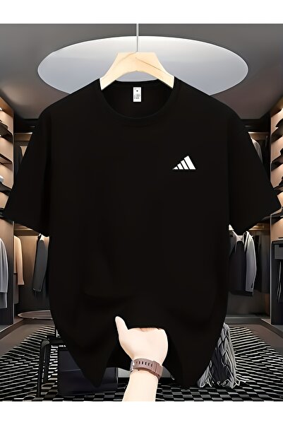 yiou trendy clothing قميص رجالي قصير الأكمام بطباعة شعار أسود وأبيض لعام 2025...
