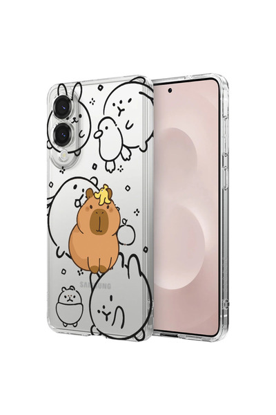 bestcase Husă antișoc pentru Samsung Galaxy S25 Edge, Capibara Kawaii de dese...
