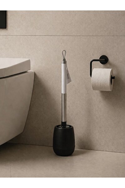 Vichy Βούρτσα τουαλέτας με κεφαλή σιλικόνης, μαύρη ματ, με ανοξείδωτη λεπτομέ...