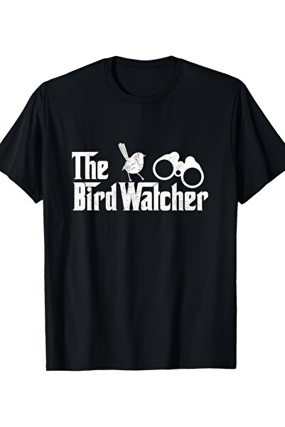 yiou trendy clothing تي شيرت مضحك - تي شيرت أسود مطبوع عليه كلمة "Birdwatcher...