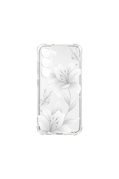 bestcase Αντικραδασμική Θήκη για Samsung Galaxy S22, Φλοράλ - Κομψός Λευκός Λ...