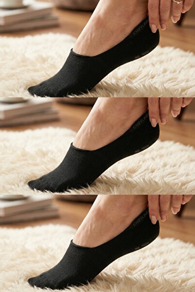 armonika Σετ 3 Μαύρες Γυναικείες Μαλακές Κάλτσες Μπαλαρίνας