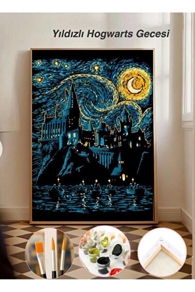 TT ART Sayılarla Boyama 40x50 Cm Tuval Seti Fırça Boya Dahil Çıtaya Gerili - ...