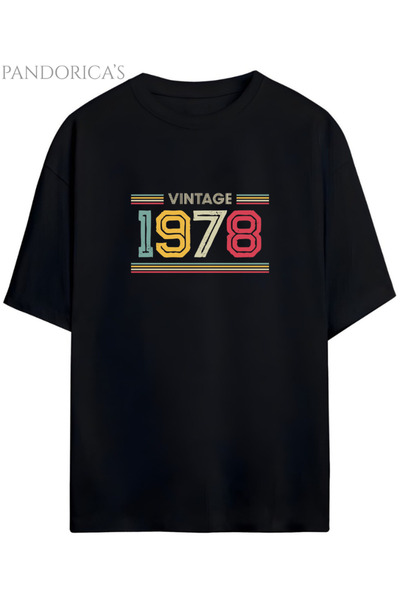 Grafftee Clothing تي شيرت Pandorica's Vintage 1978 مطبوع عليه سلسلة تصميمات ر...