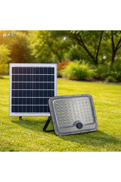 Razo Ηλιακός προβολέας LED 400W, Τηλεχειριστήριο, IP67, Ισχυρός φωτισμός, Ξεχ...